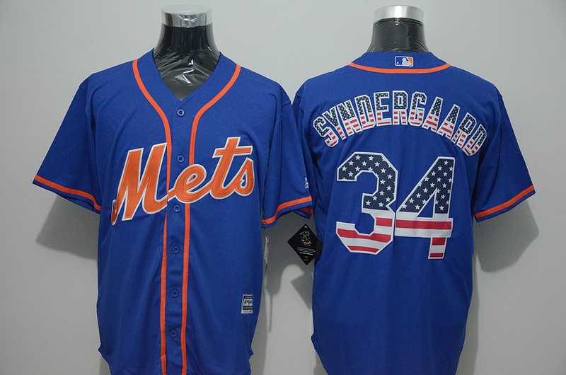 New York Mets #34 Noah Syndergaard Blue USA Flag Fashion Stitched MLB Jersey,We sell and wholesale New York Mets #34 Noah Syndergaard Blue USA Flag Fashion Stitched MLB Jersey on line form chian!
